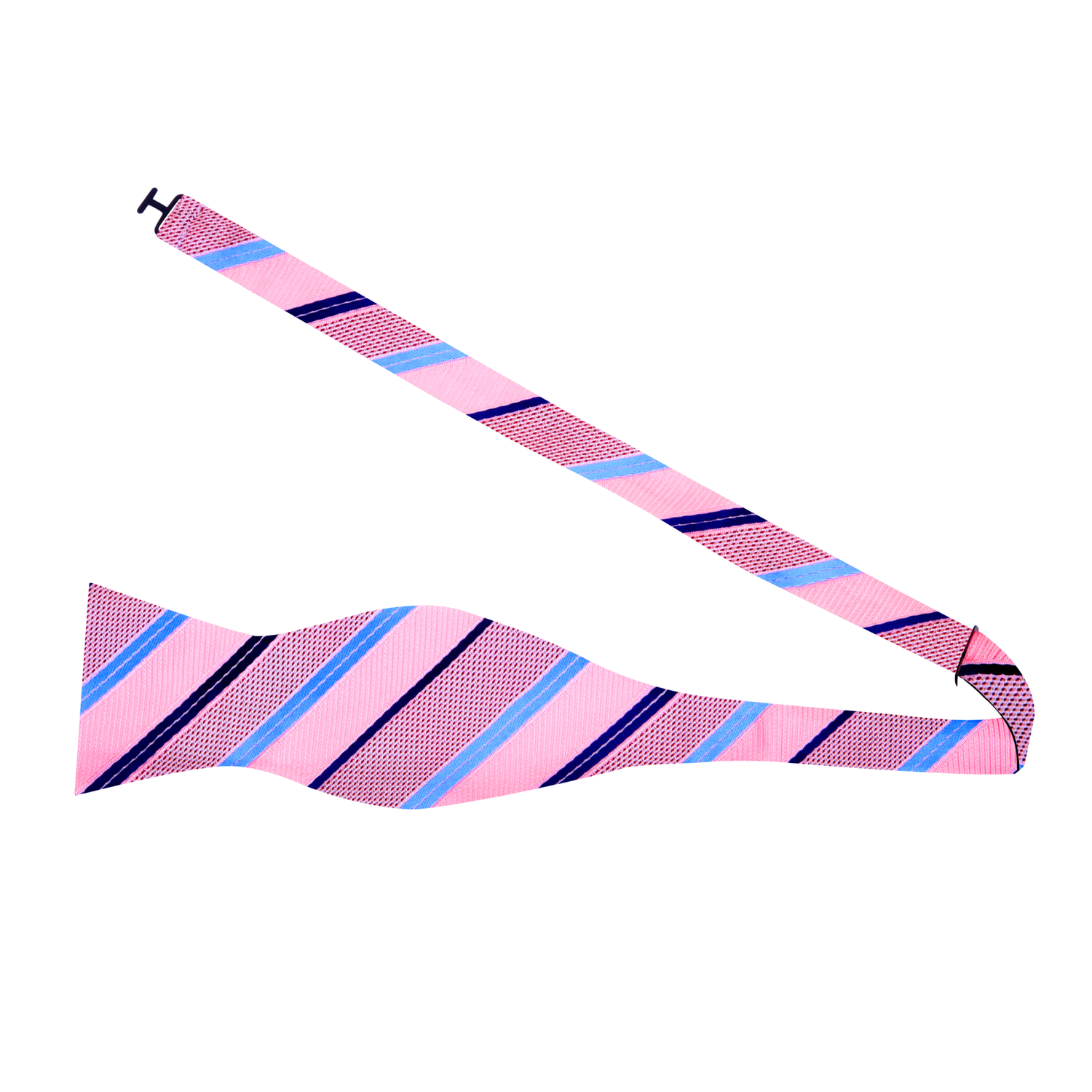 Pink, blue stripe bow tie Self Tie