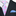 Black suit with a pink and blue checkered tie and light blue pocket square.