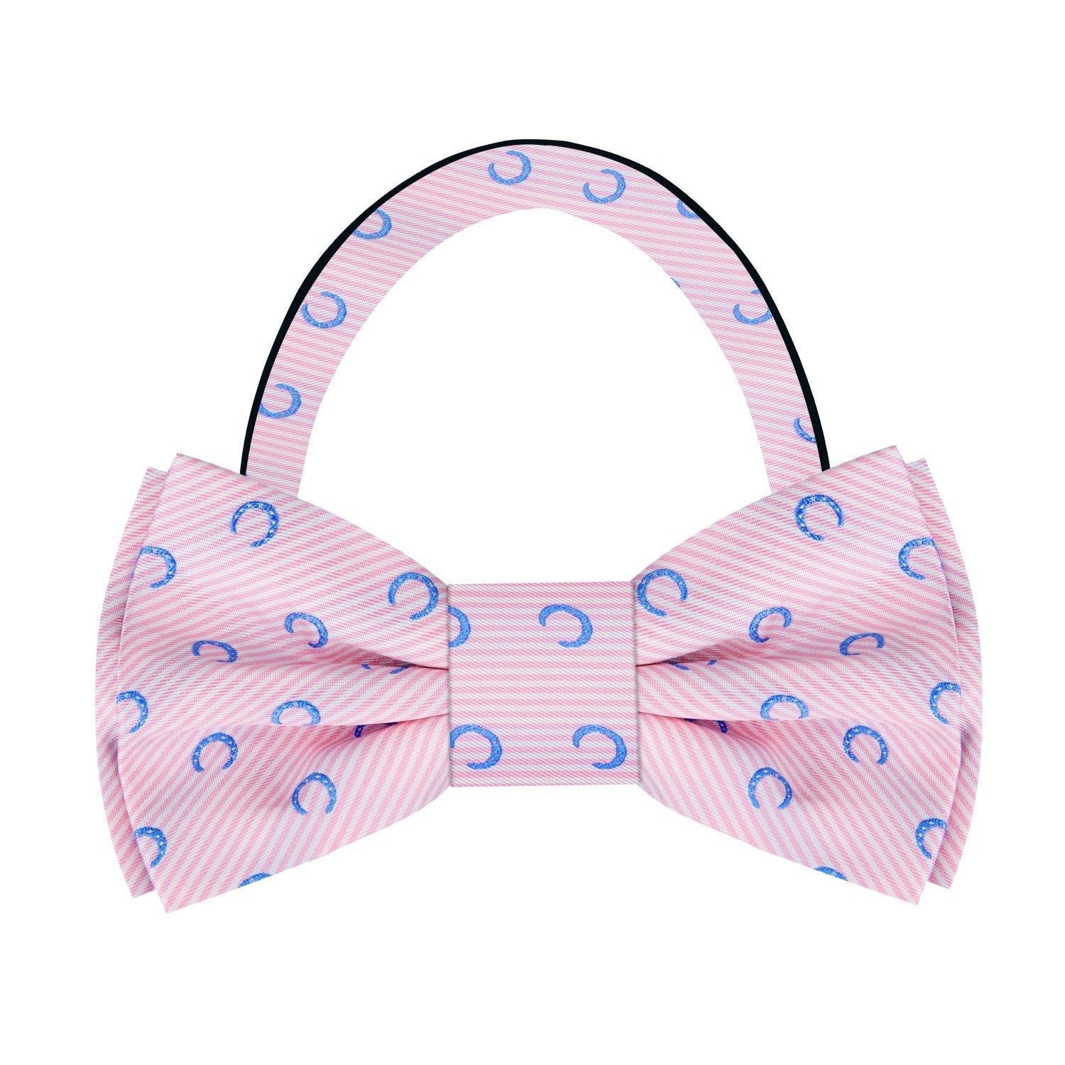 Pink Blue Horse Shoe Pre Tied Bow Tie