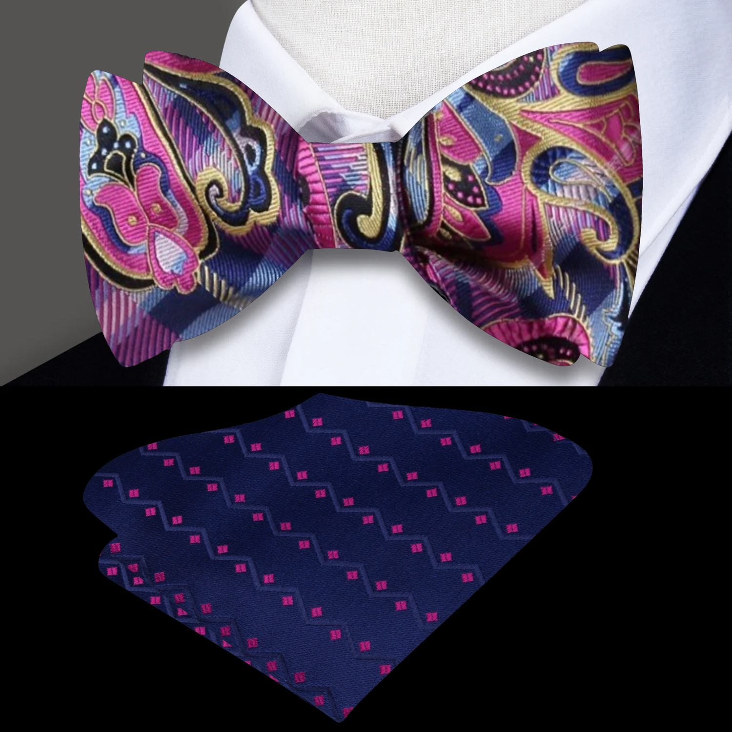 Mardi Gras Paisley Bow Tie