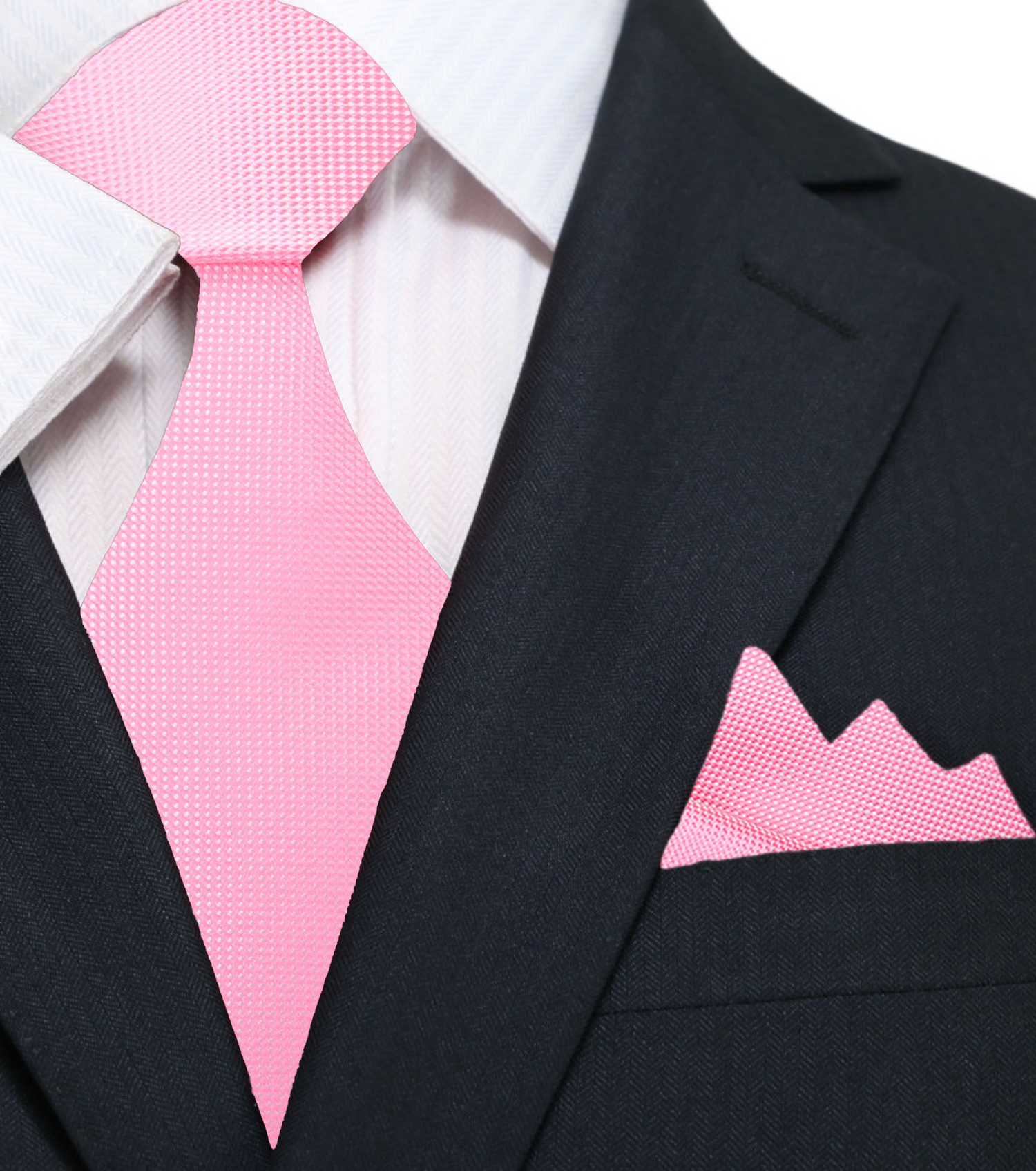 Light Pink Check Tie and Pocket Square