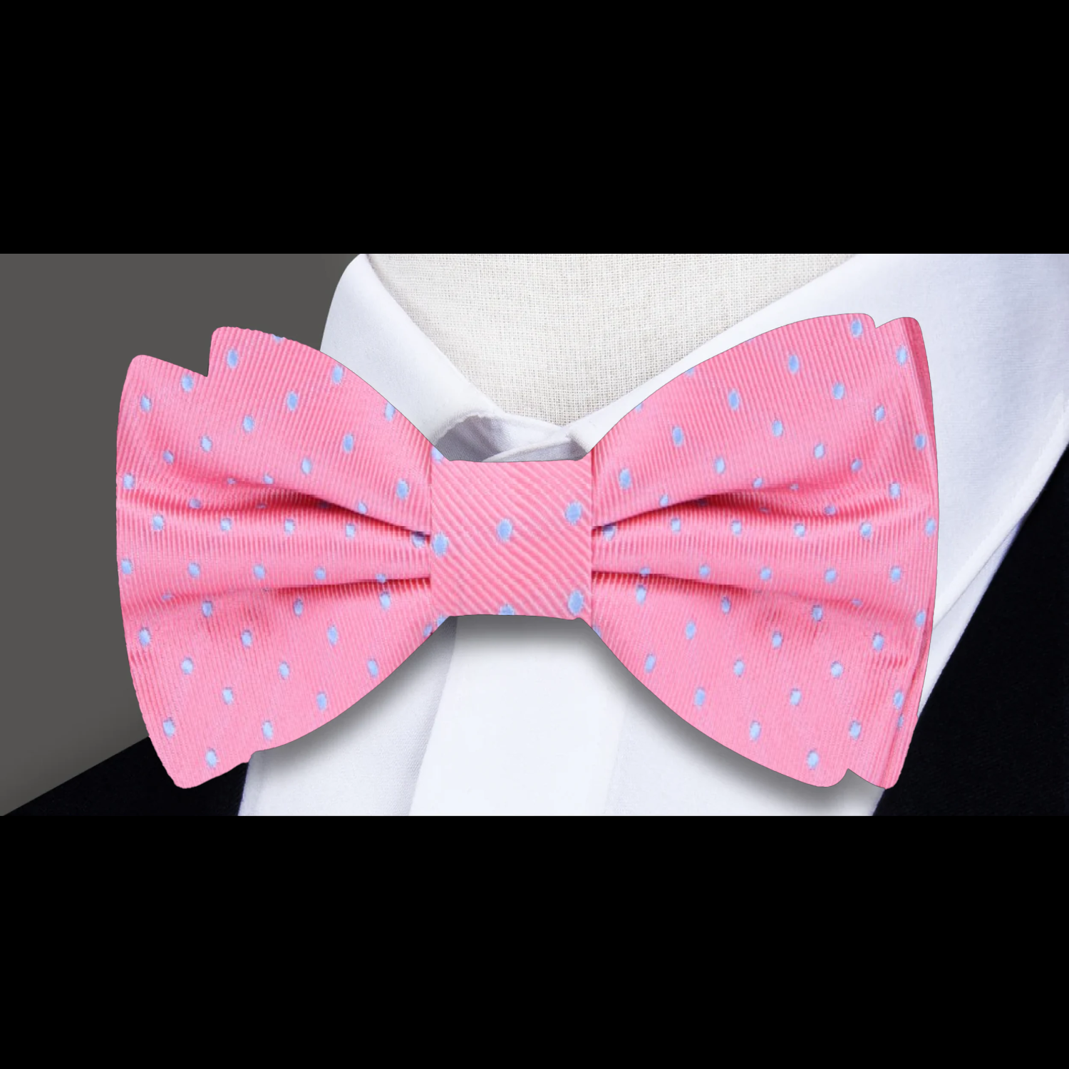 Gumball Pink, Rich Light Blue Polka Dots Bow Tie