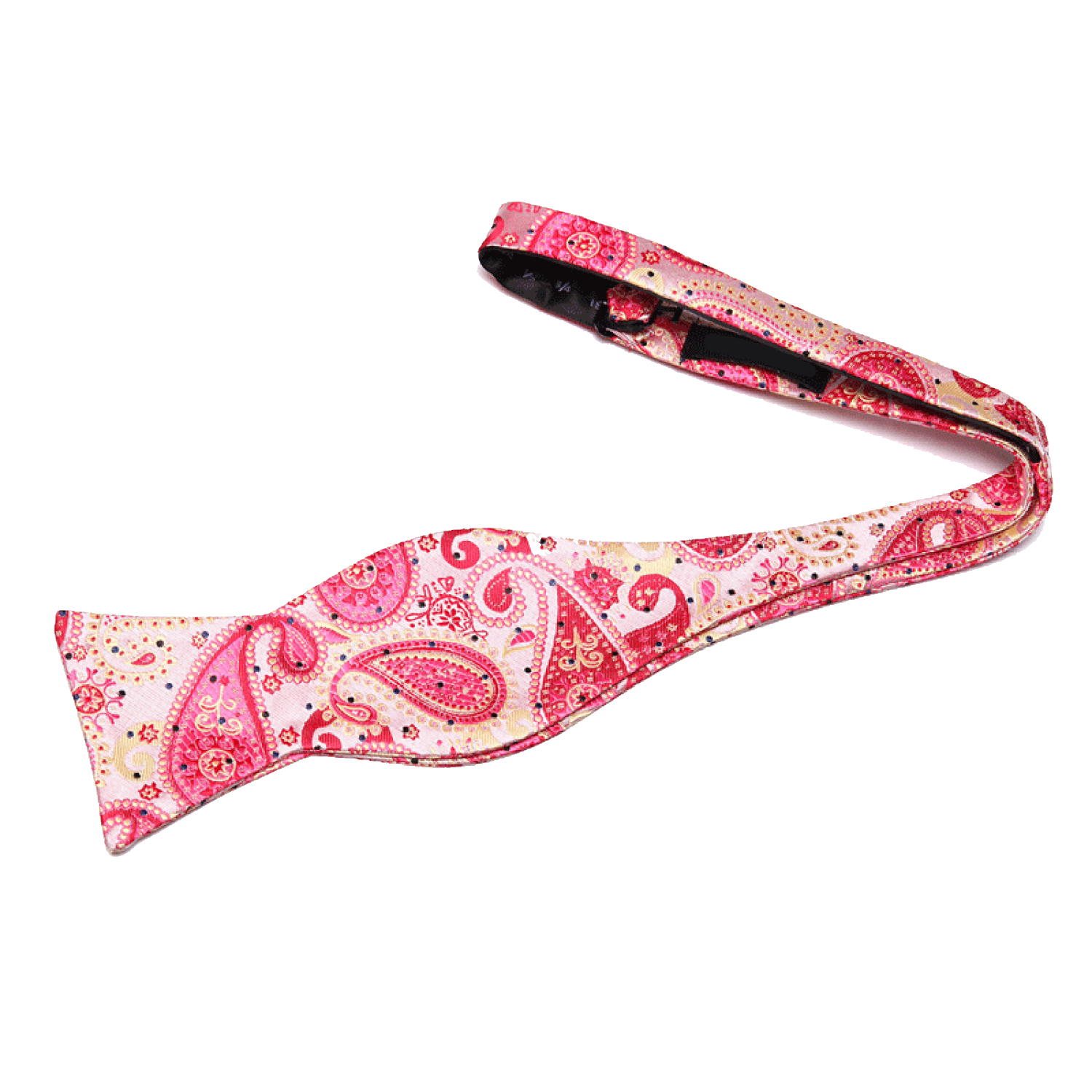 Self Tie: Pink & Peach Paisley Self Tie Bow Tie