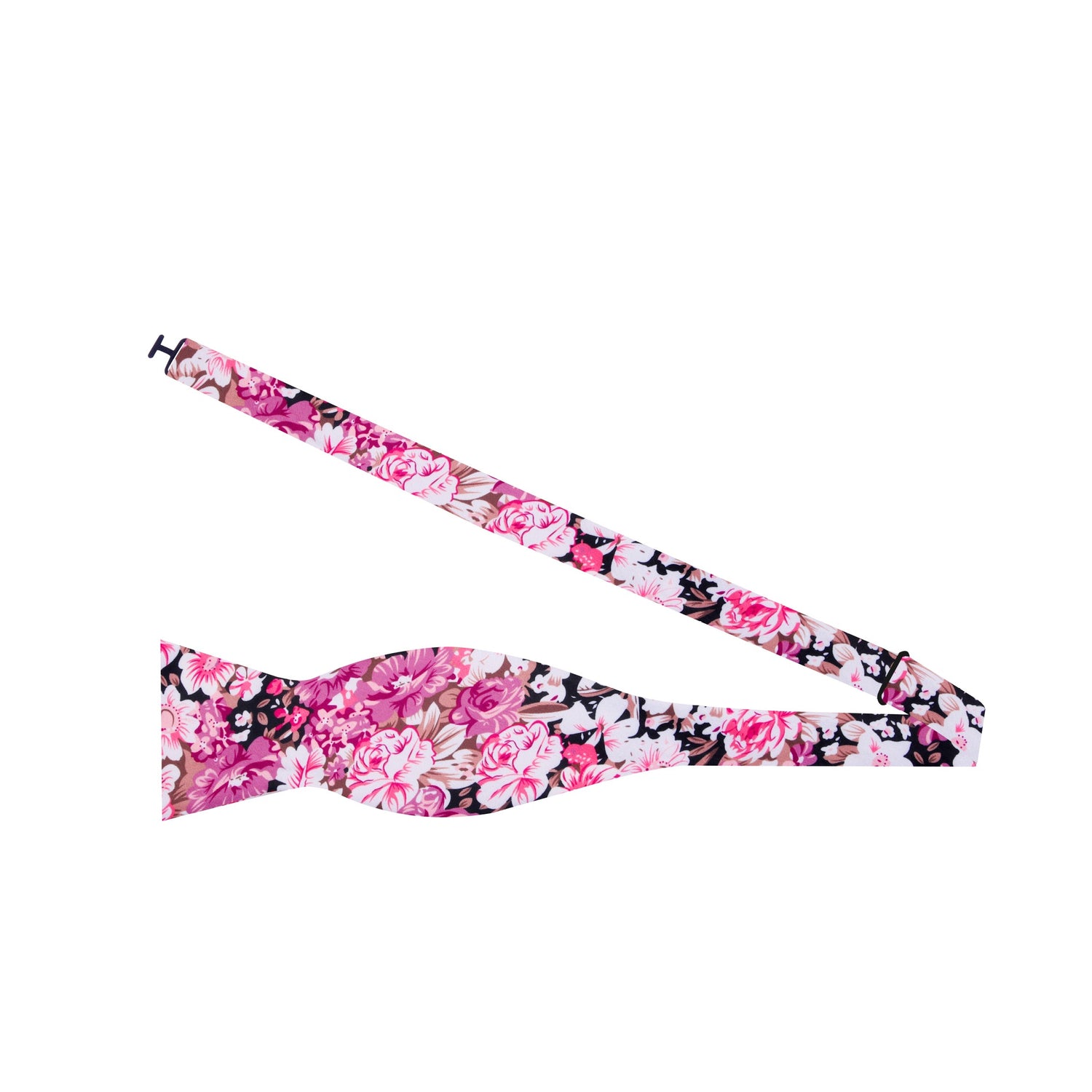 Shades of Purple and Pink with White Flowers Bow Tie Self Tie