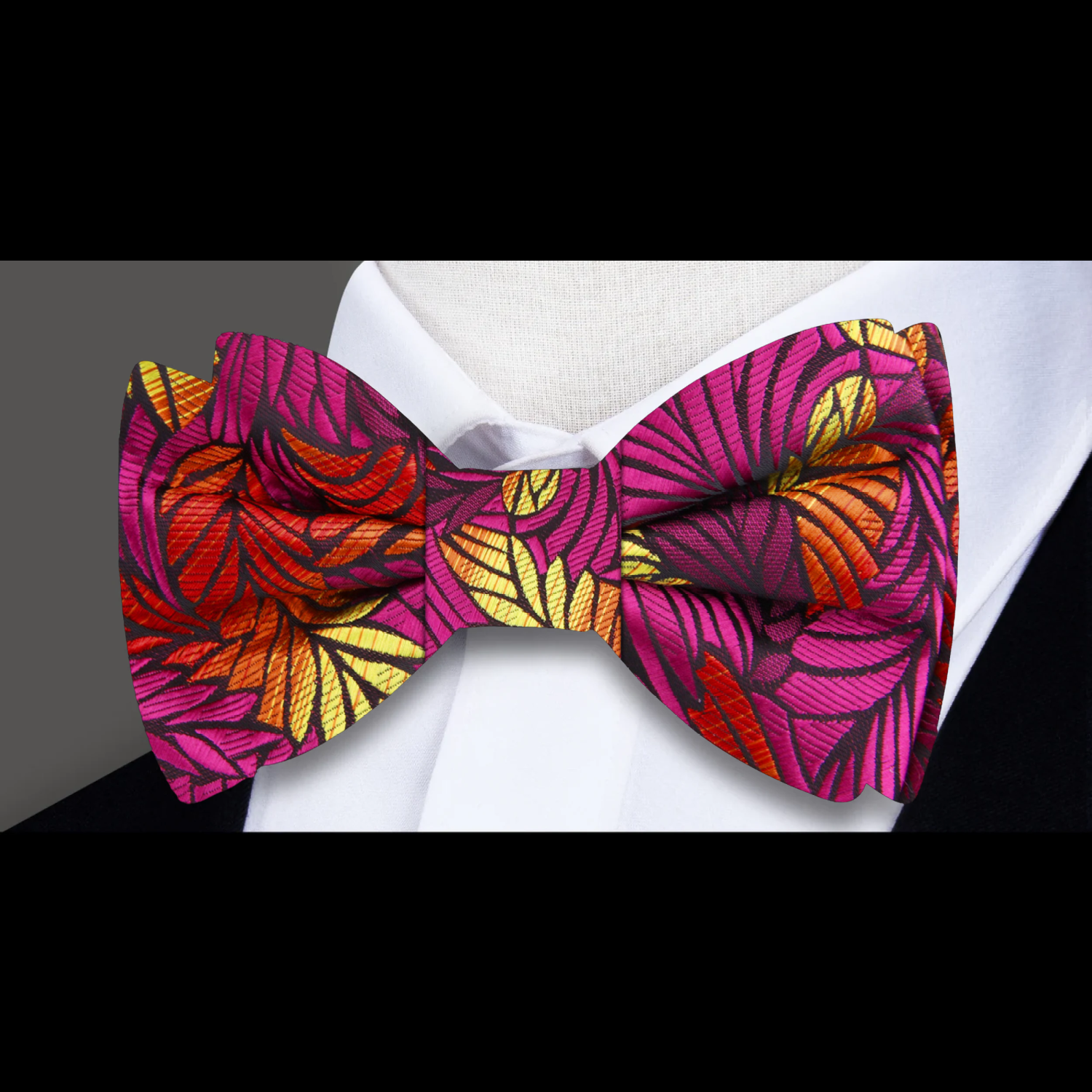Red, Pink, Orange, Yellow Abstract Bow Tie  