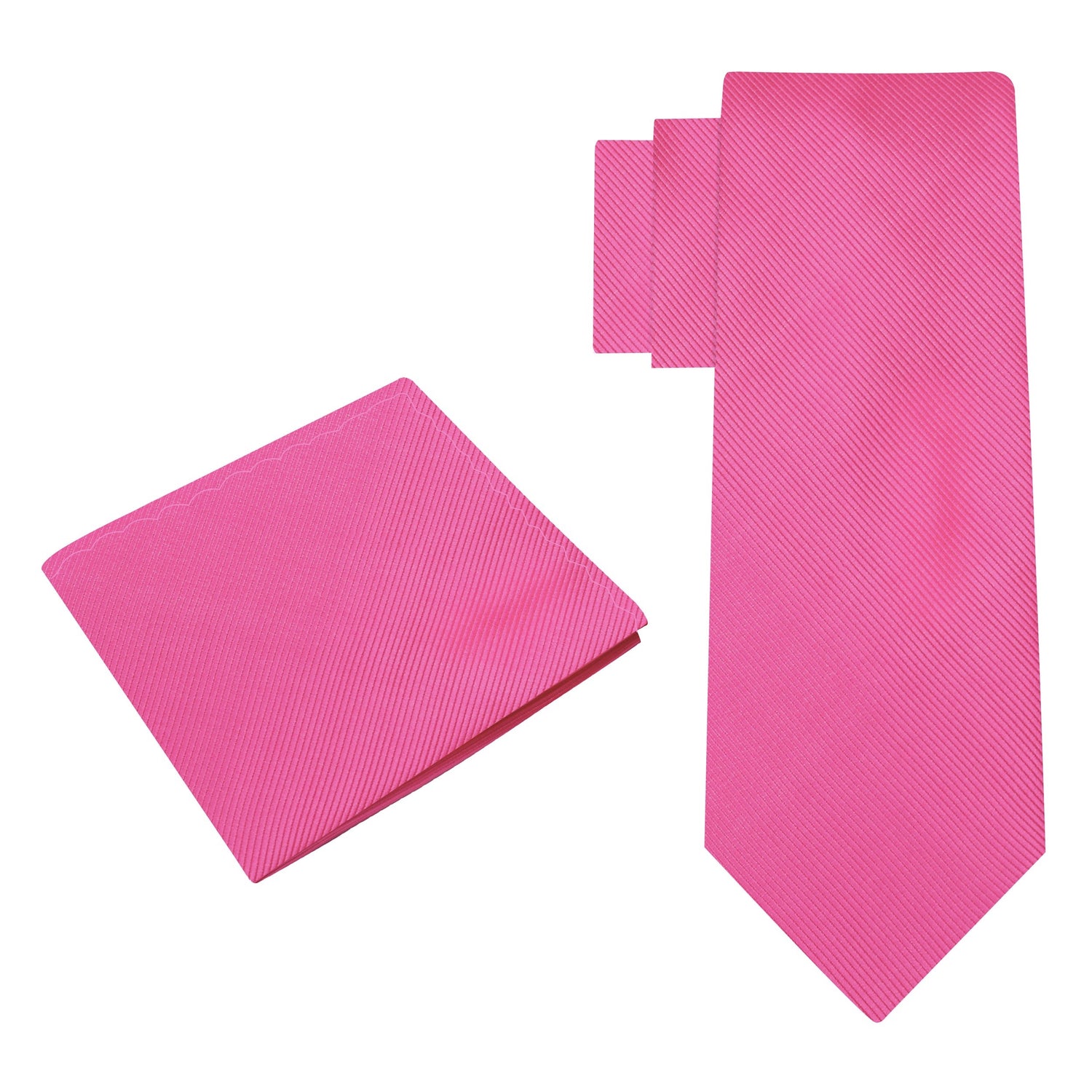 Alt View: Solid Pink Tie and Matching Square