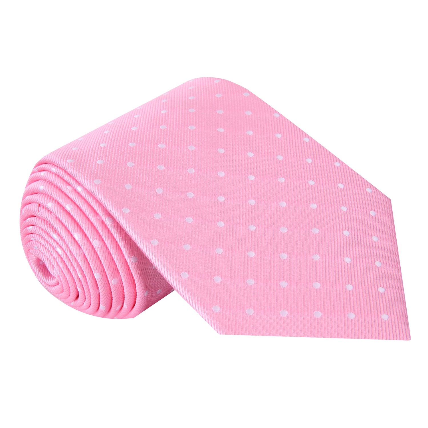 Light Pink and White Polka Necktie