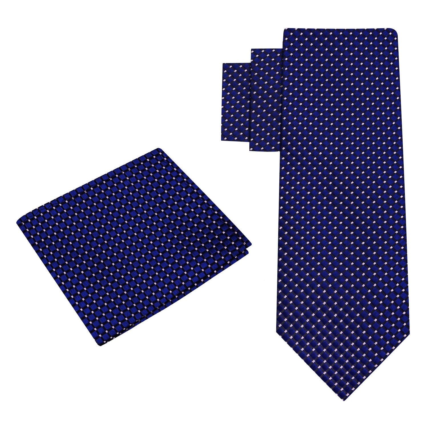 Alt View: Blue Geometric Tie and Square