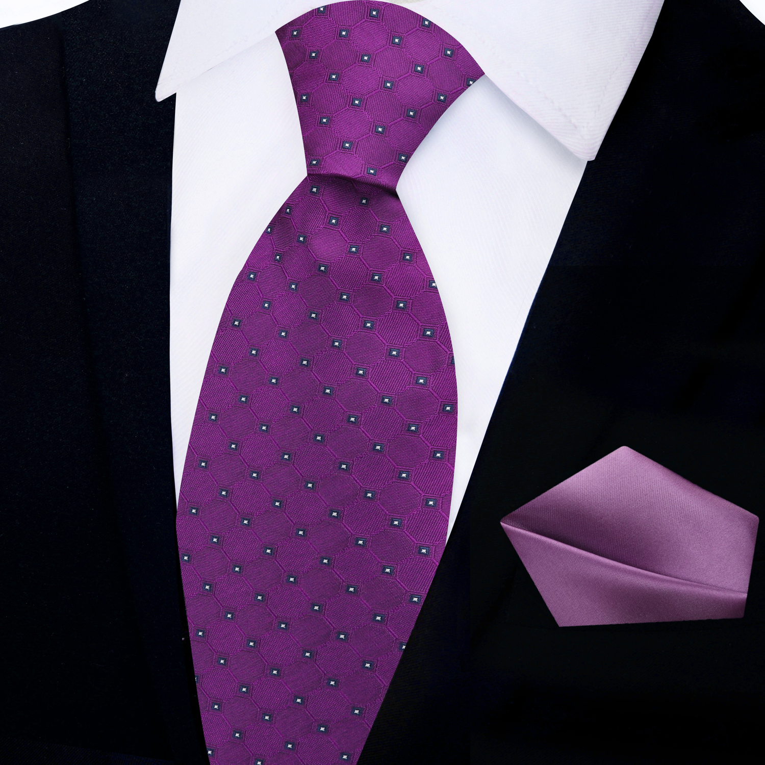 Powerful Purple Geometric Necktie