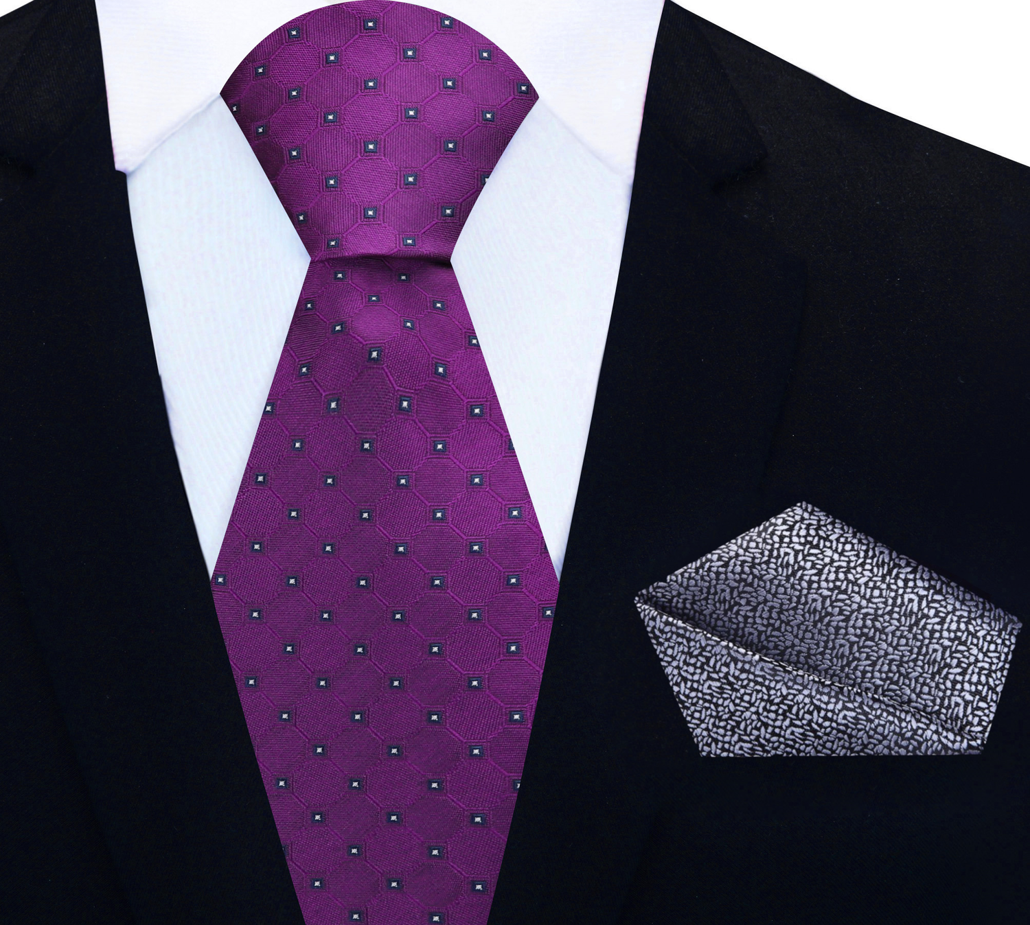 Powerful Purple Geometric Necktie