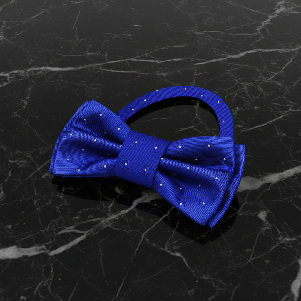 pre tied blue floral bow tie