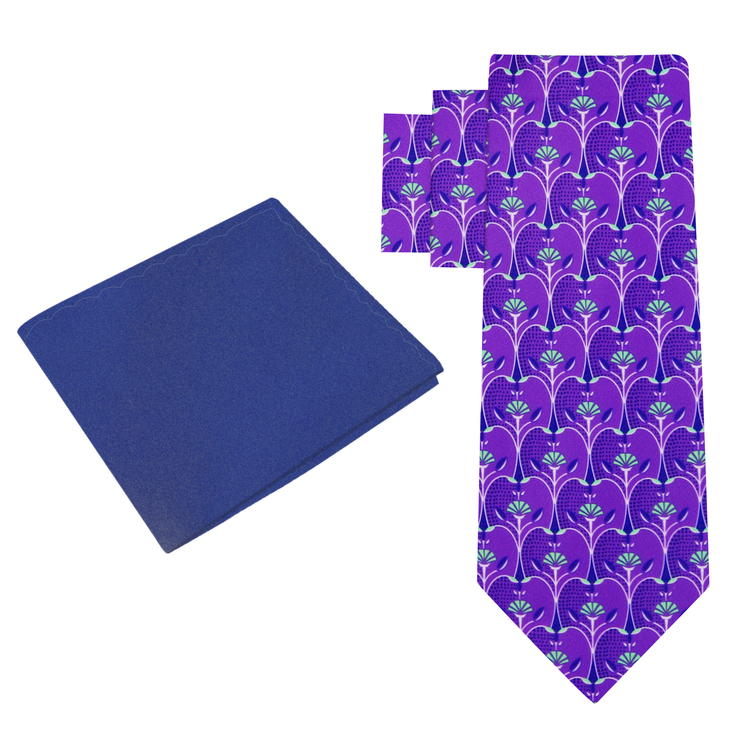 Alt: Purple Abstract Necktie with Blue Square