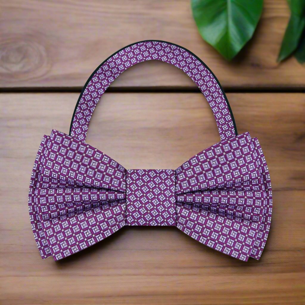 Shades of Purple Geometric Bow Tie 