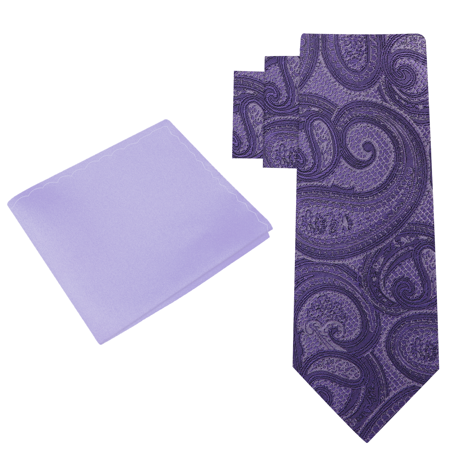 Alt View: Purple Paisley Necktie and Light Purple Square