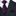 Black suit with a purple tie featuring a dragon design on a white shirt.