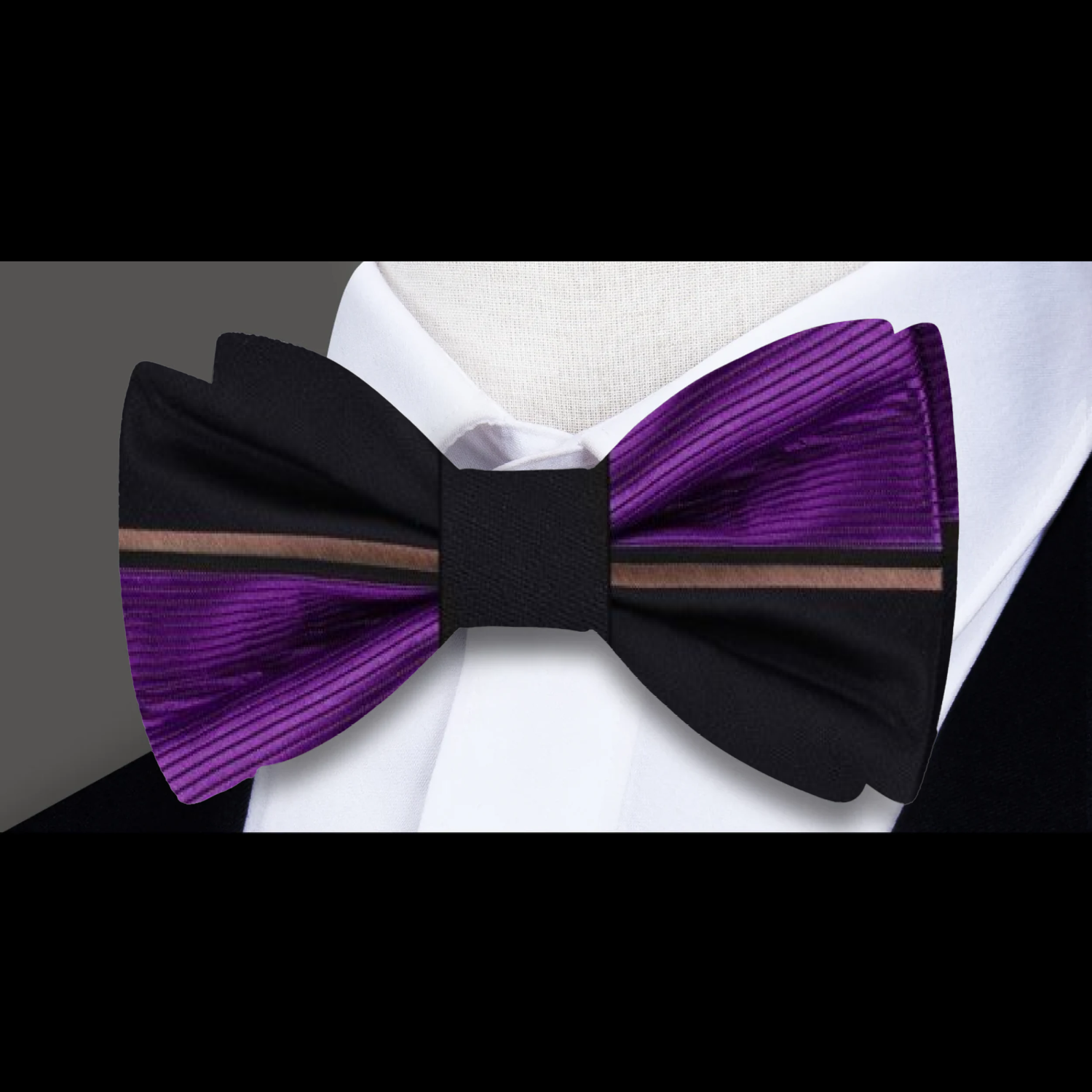 Purple Black Omni Bow Tie