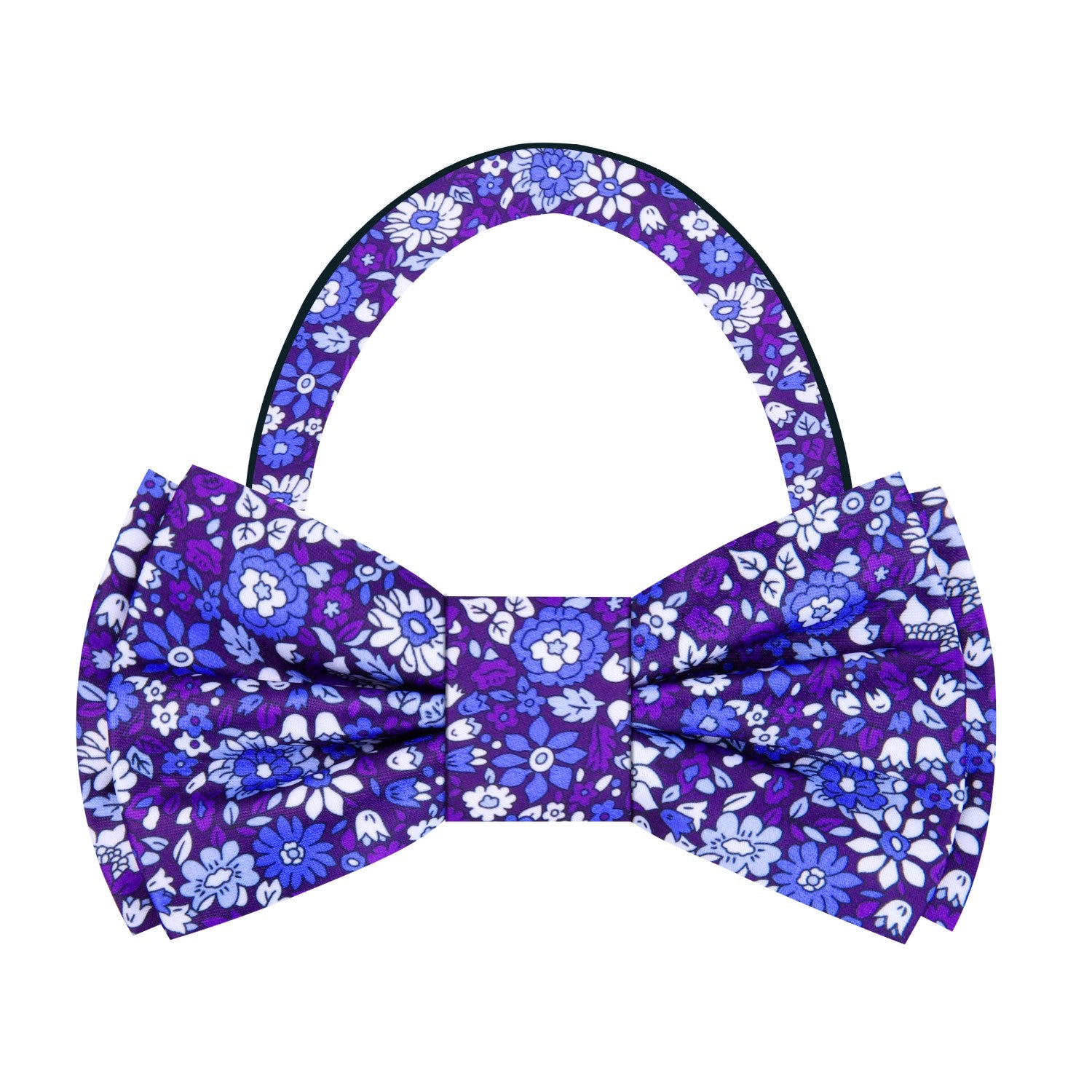 Purple, Blue Floral Pre Tied Bow Tie