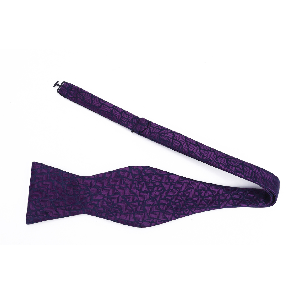 Purple Black Cement Bow Tie Self Tie
