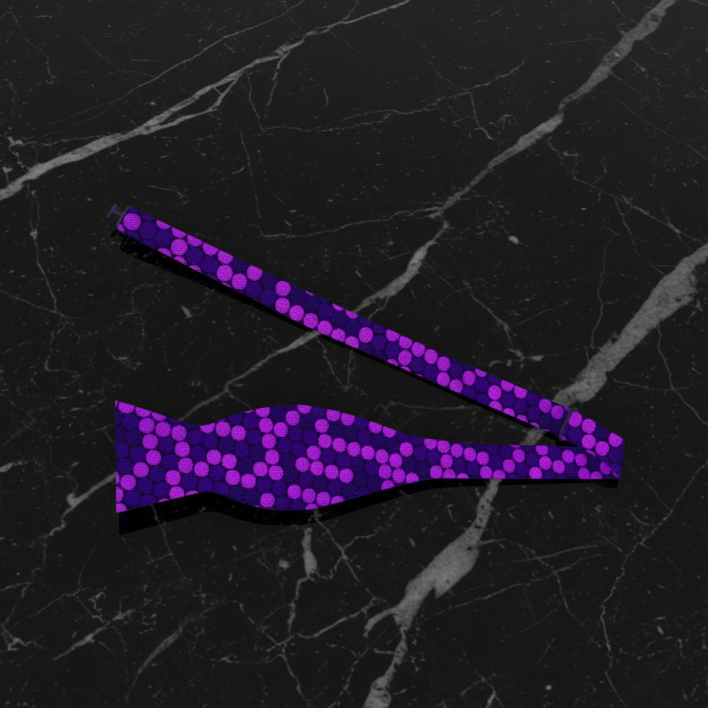 purple dots bow tie self tie