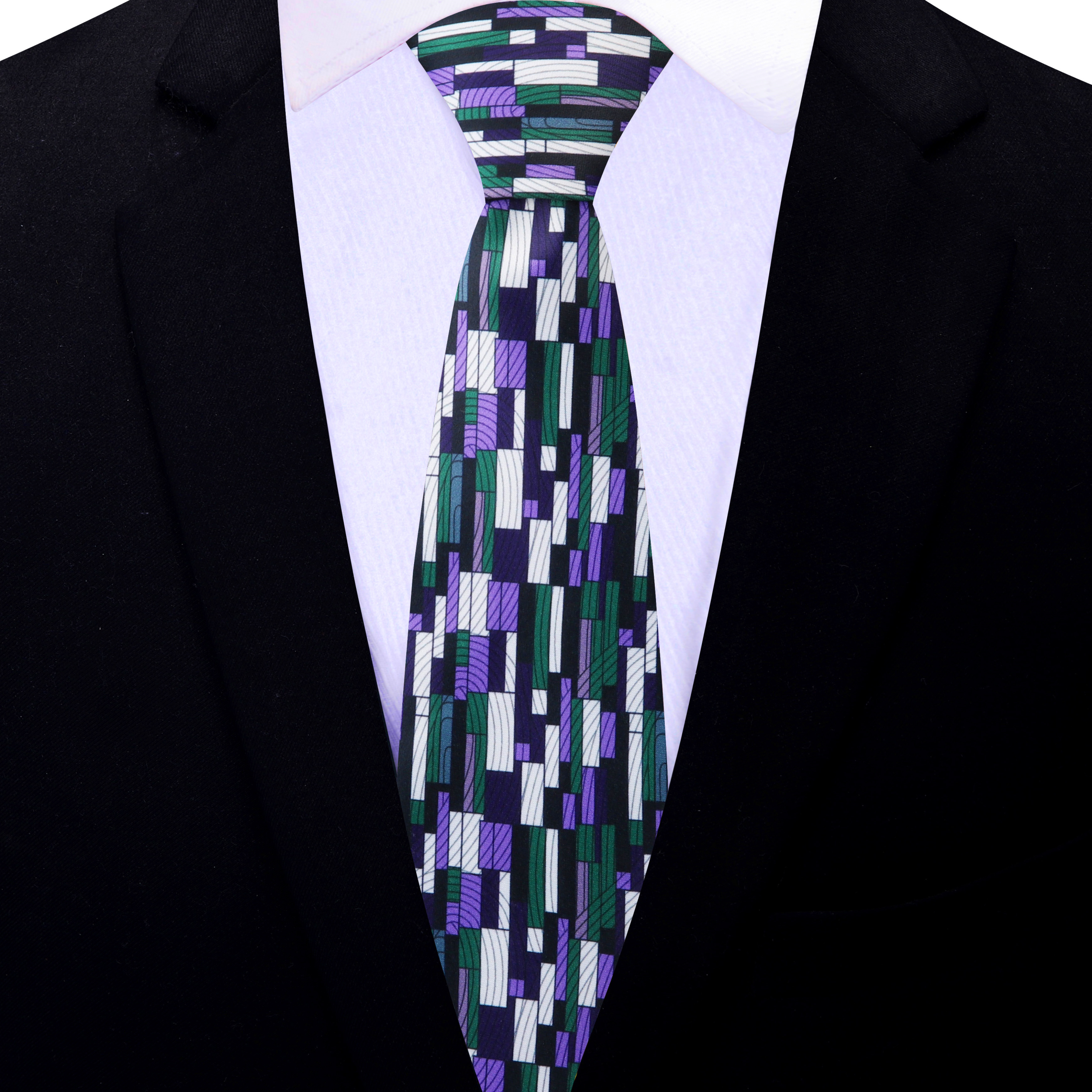 Purple shirt online green tie