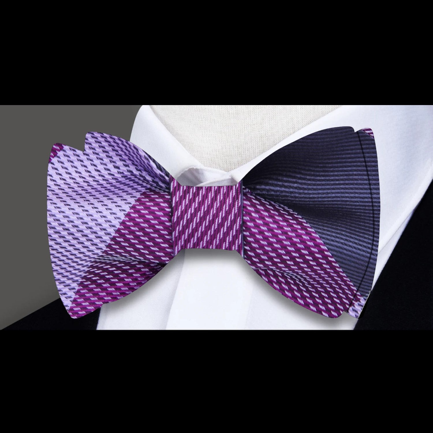 Shades of Purple Plaid Bow Tie