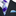 Purple and Light Blue Plaid Necktie and Accenting Floral Square