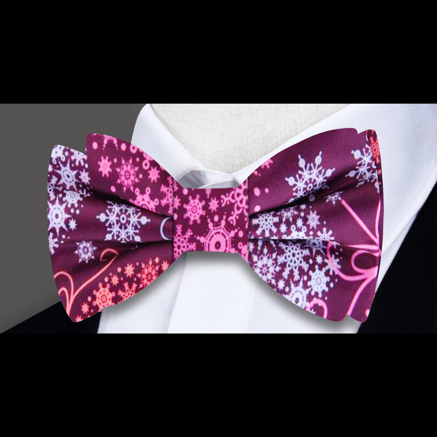 Plum, Pink, White Large Christmas Ornaments Bow Tie  