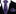 Purple patterned thin tie and matching pocket square on a black suit with white shirt.
