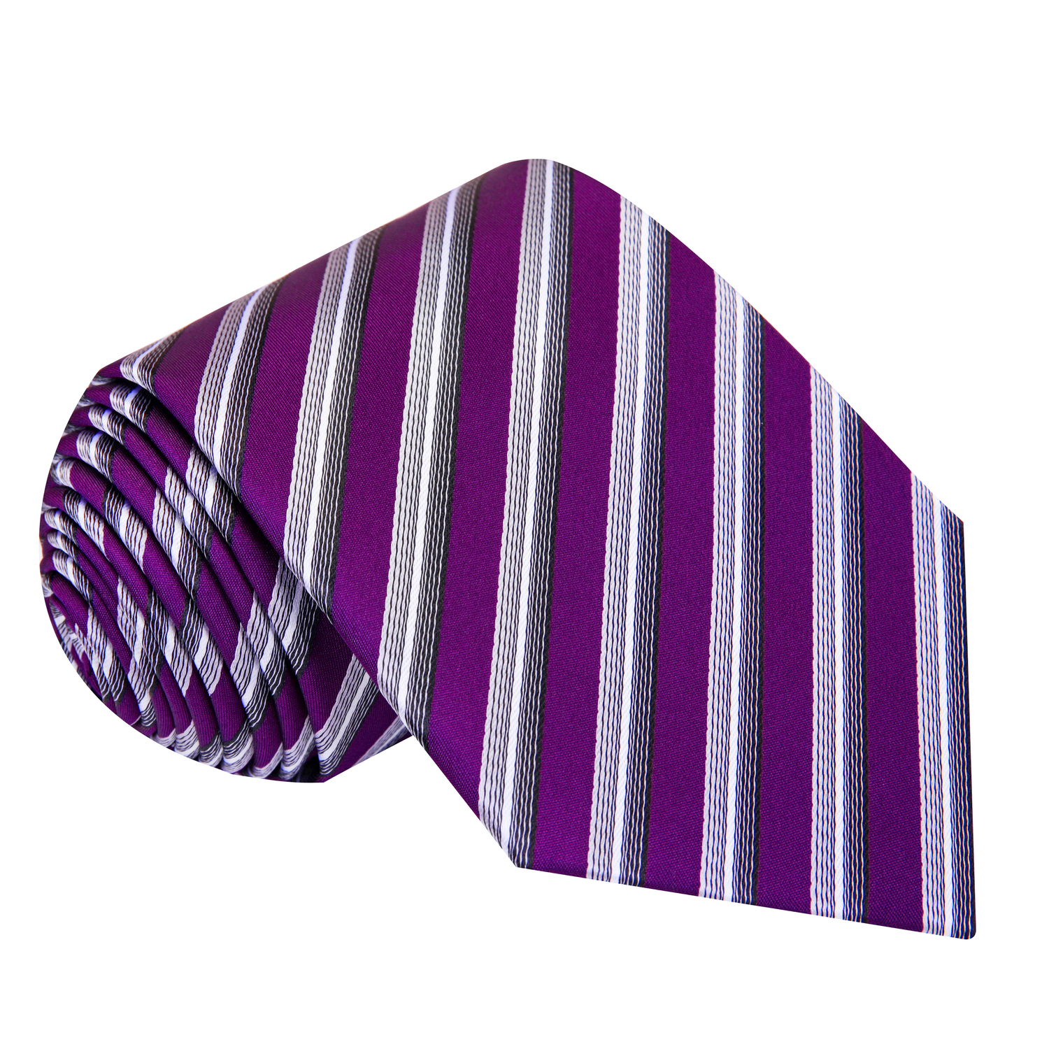 Purple, Grey Stripe Tie 