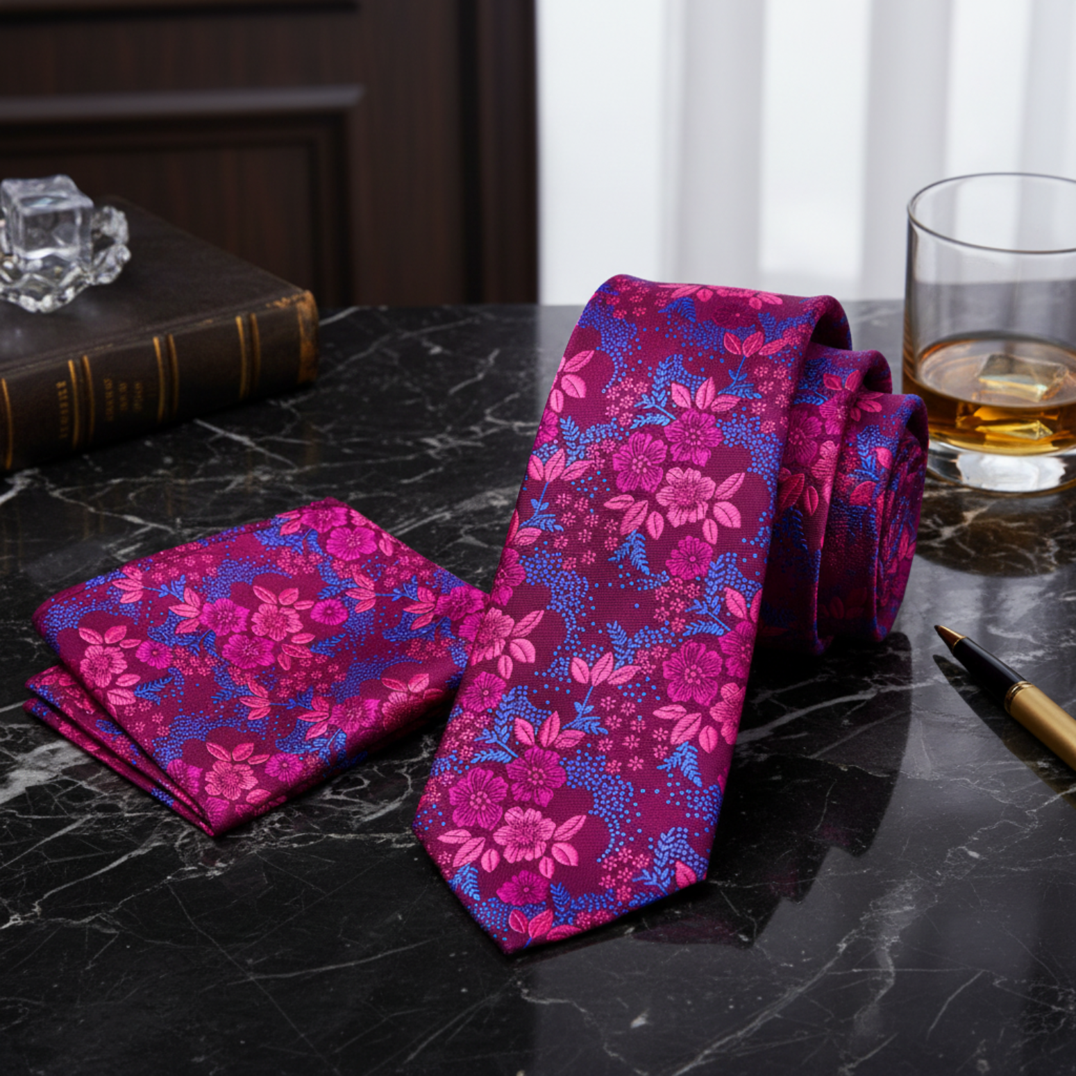 Purple Rain Floral Necktie