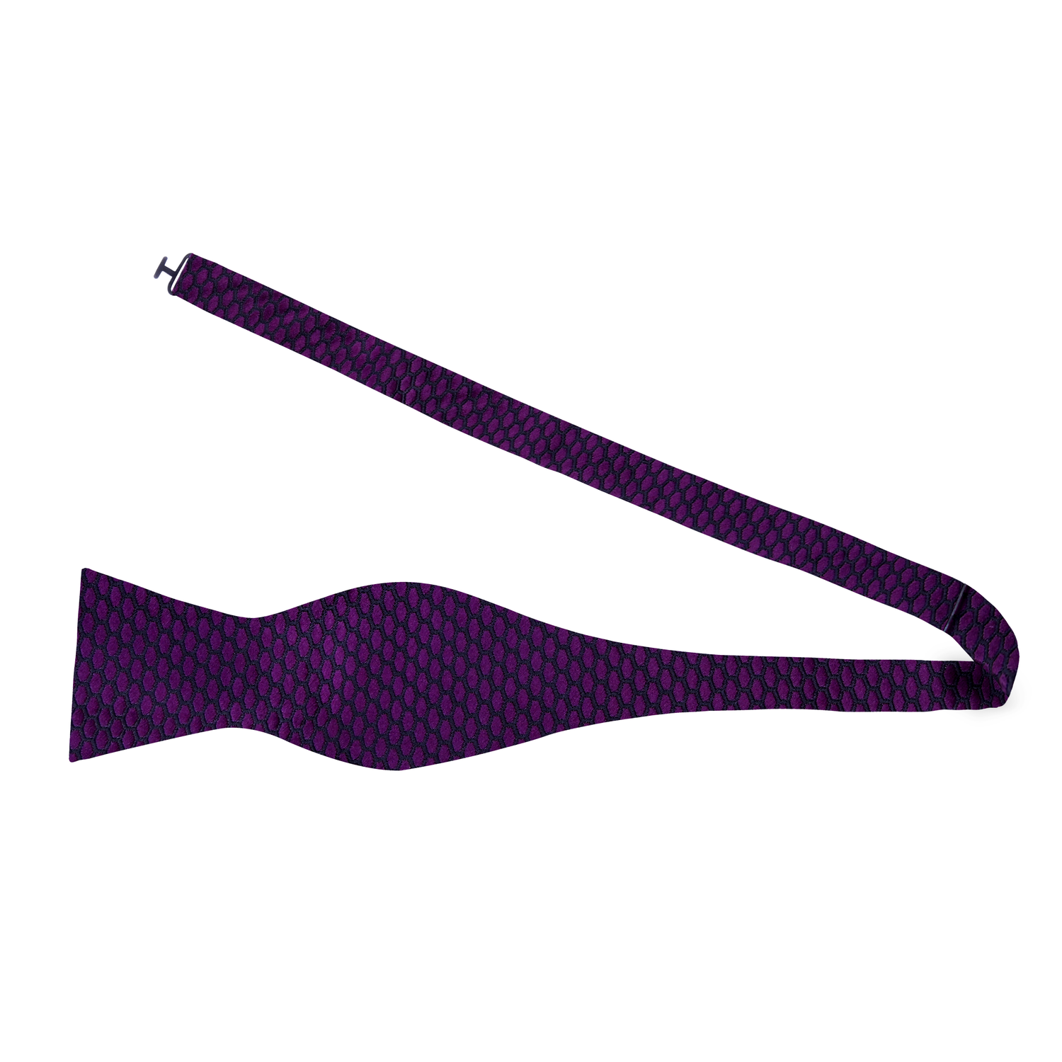 Self Tie: Purple, Black Geometric Bow Tie