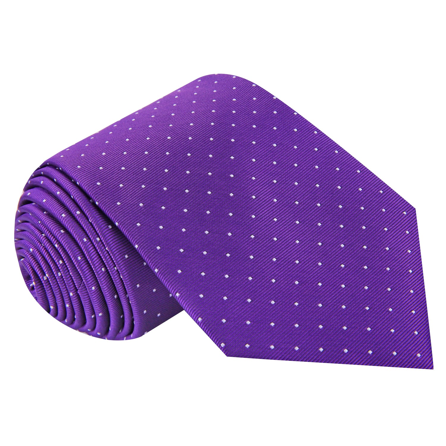 Purple and White Polka Necktie