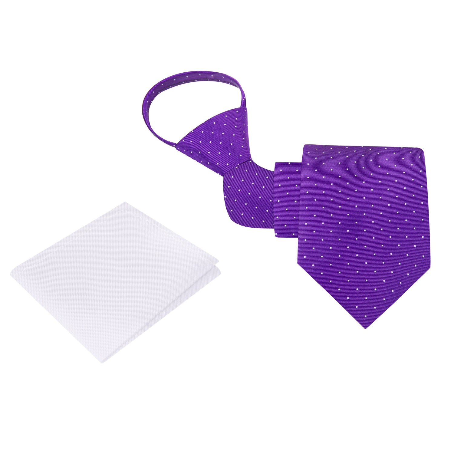 Zipper: Purple, White Polka Necktie and White Square