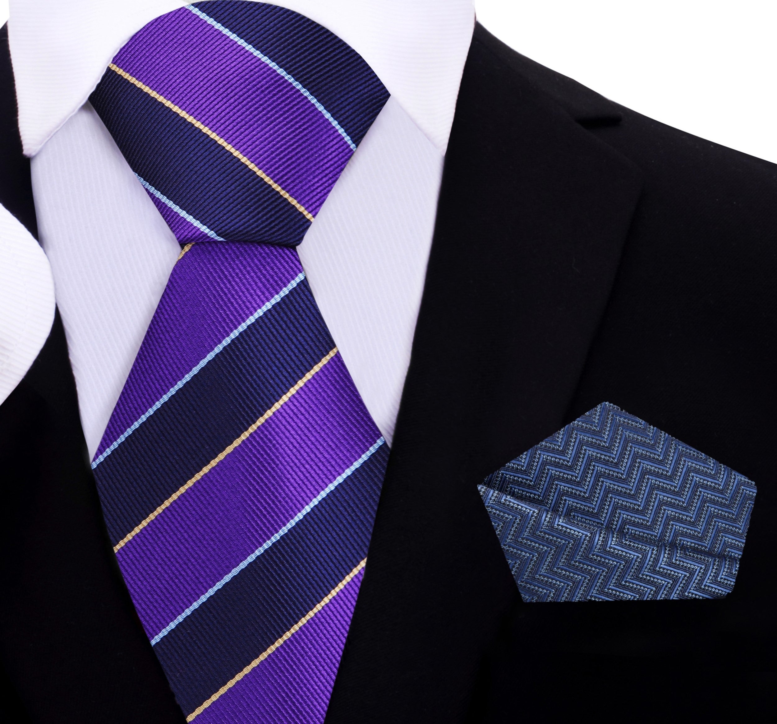 Purple Atlas Stripe Necktie