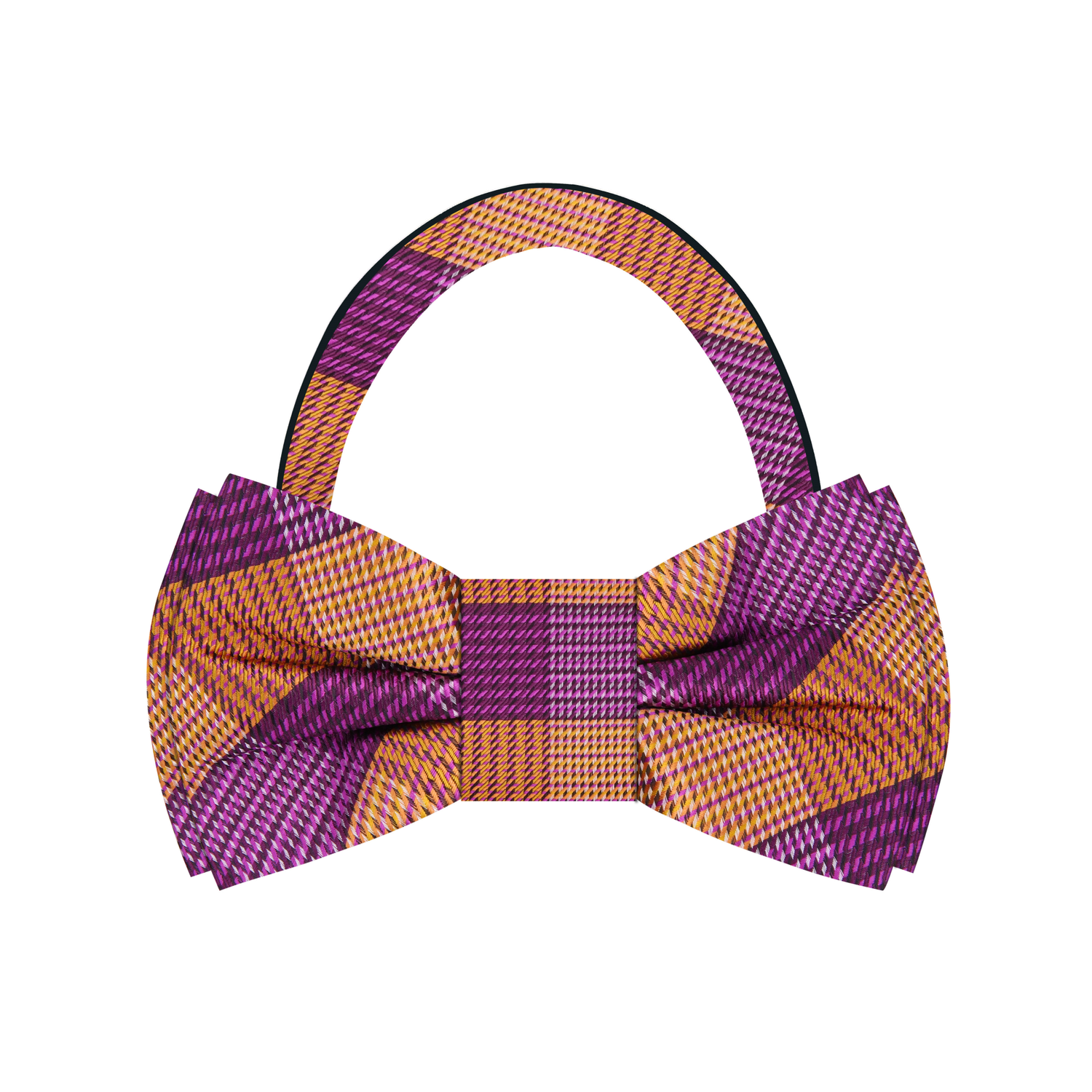 Purple & Orange Oxford Plaid Bow Tie