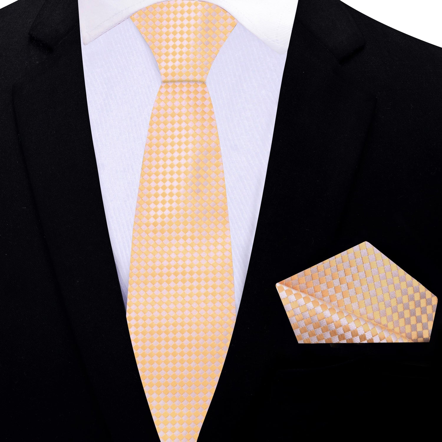 Thin Tie: Yellow Gold Geometric Tie and Square