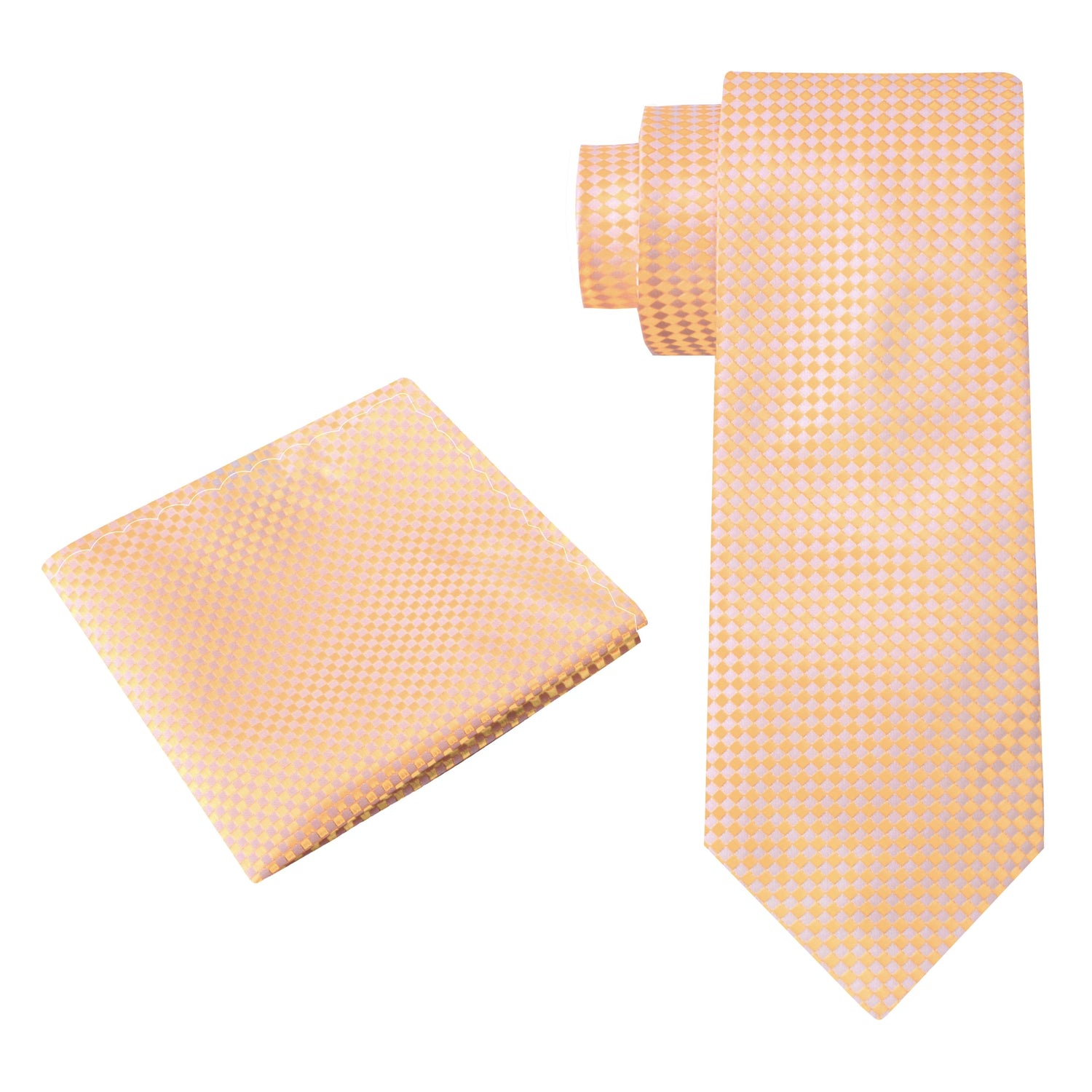 Alt View; Yellow Gold Geometric Tie and Square