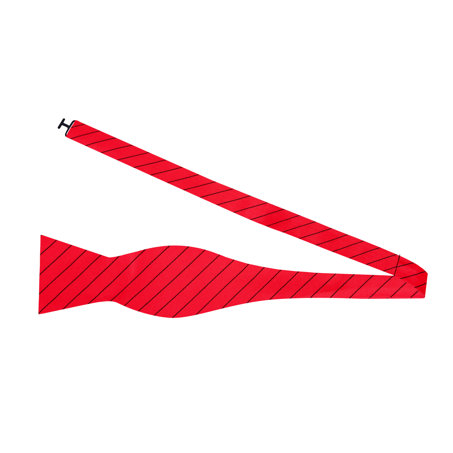 A Red, Black Stripes Pattern Silk Self Tie Bow Tie Self Tie