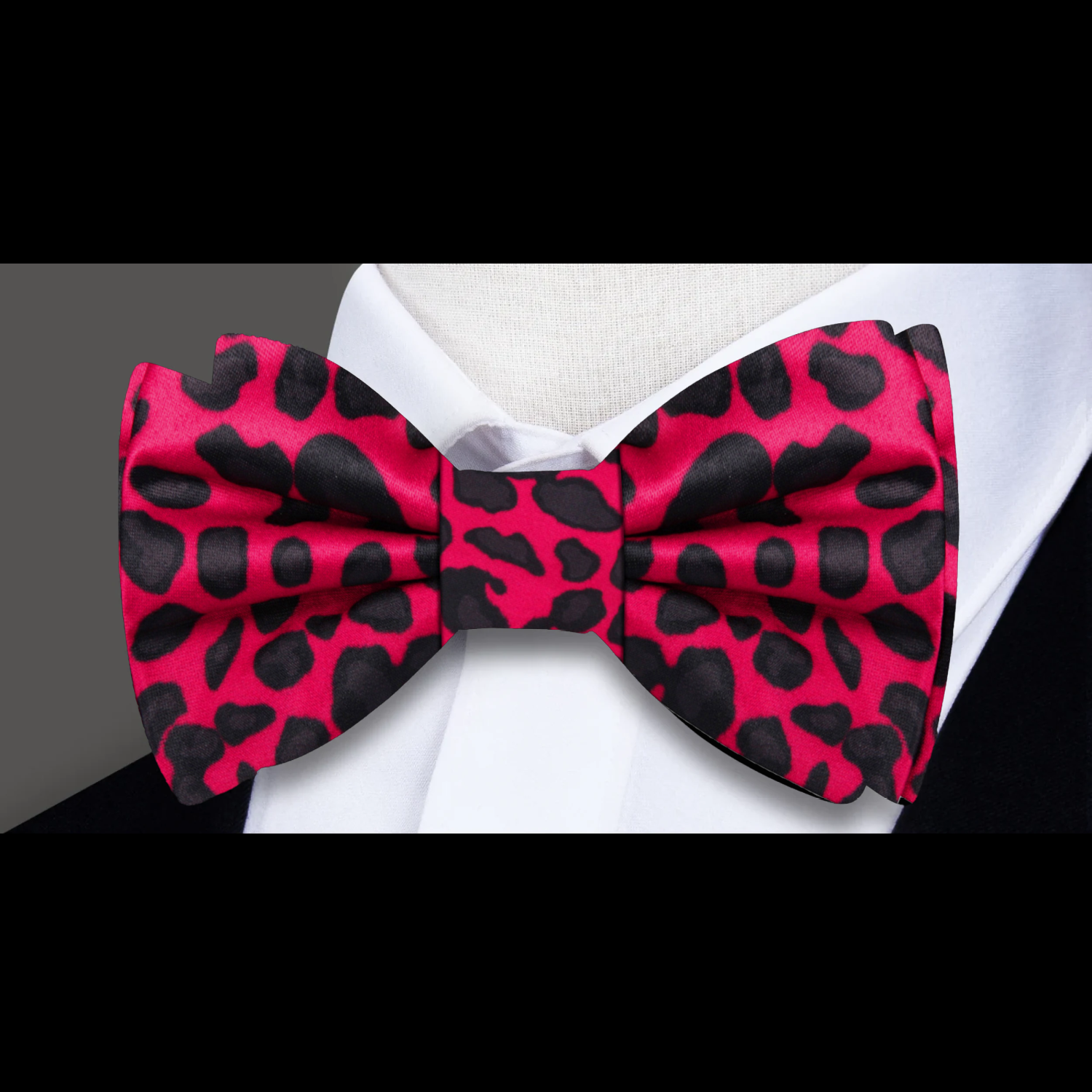 Red, Black Cheetah Bow Tie