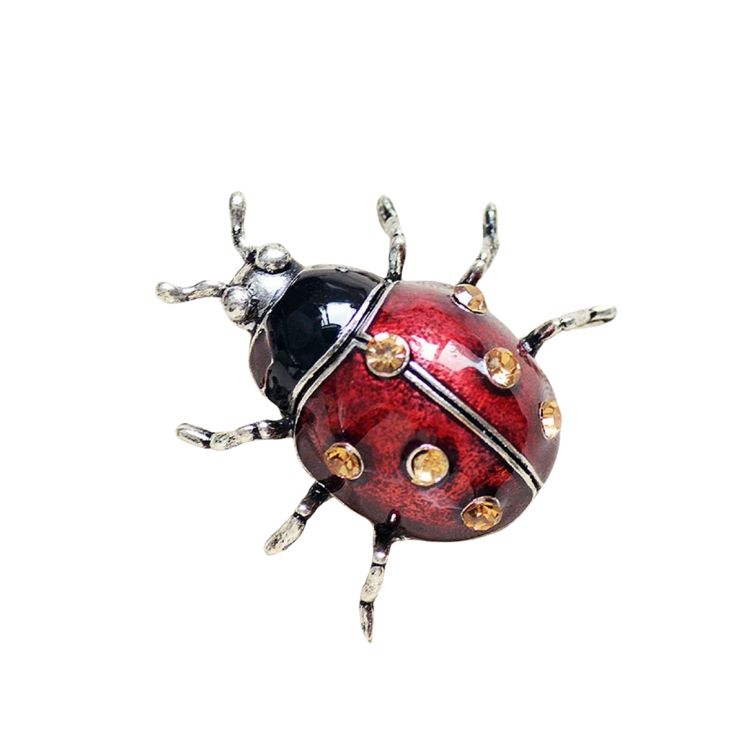 View 3: Red Black ladybug brooch