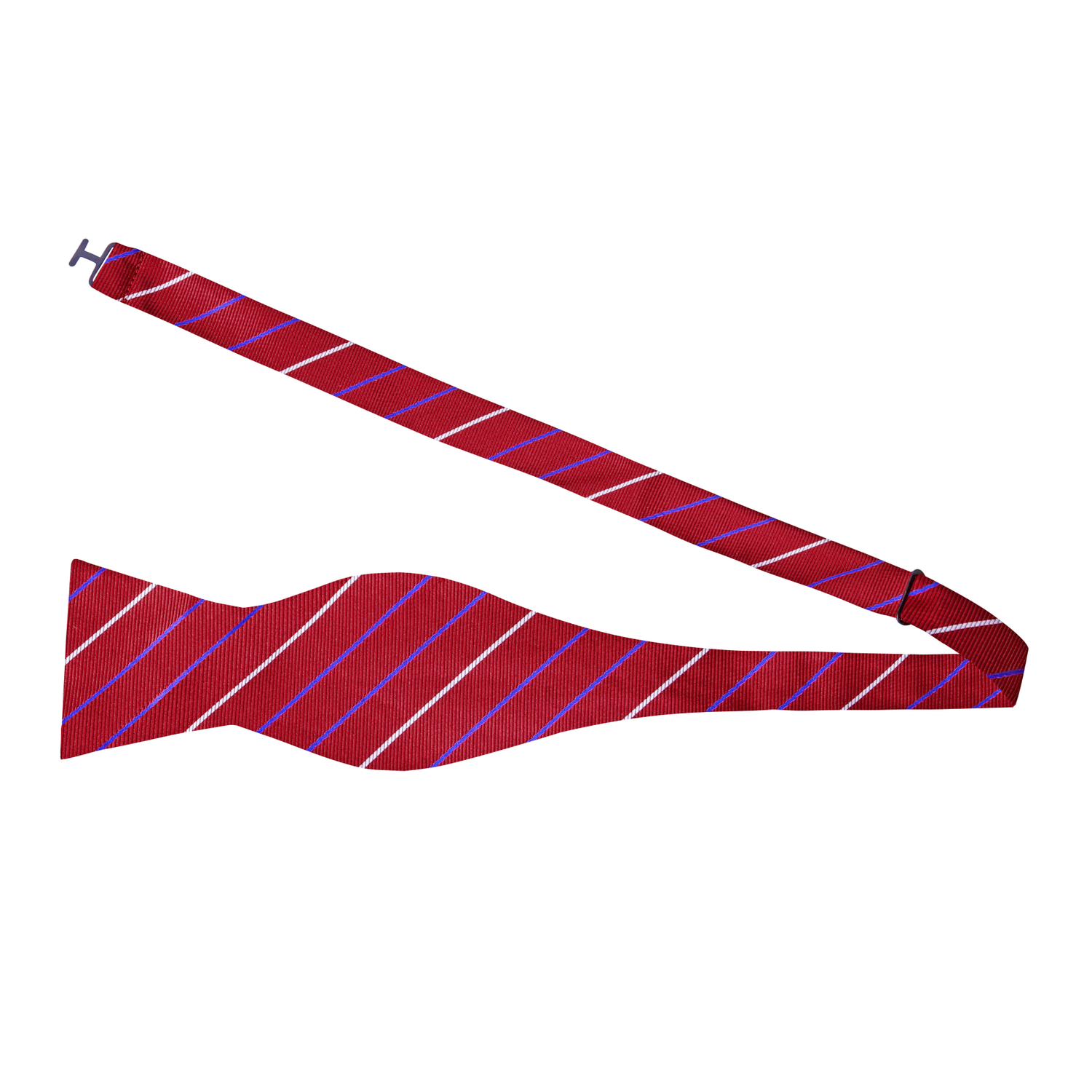 A Red, White Blue Stripes Pattern Silk Self Tie Bow Tie Self Tie