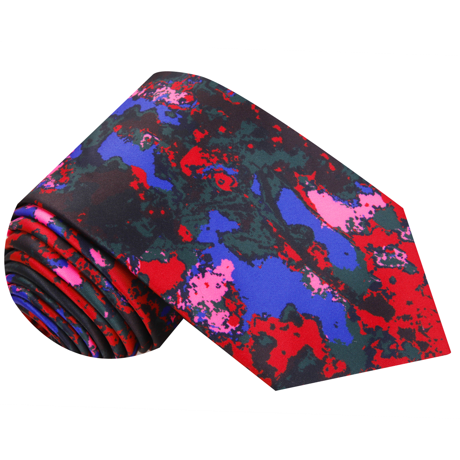 2: Red, Blue, Pink Abstract necktie