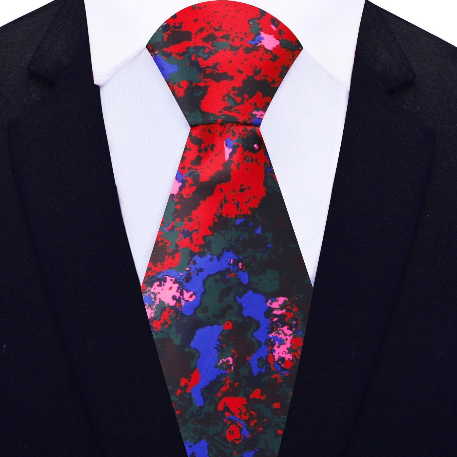 3: Red, Blue, Pink Abstract necktie