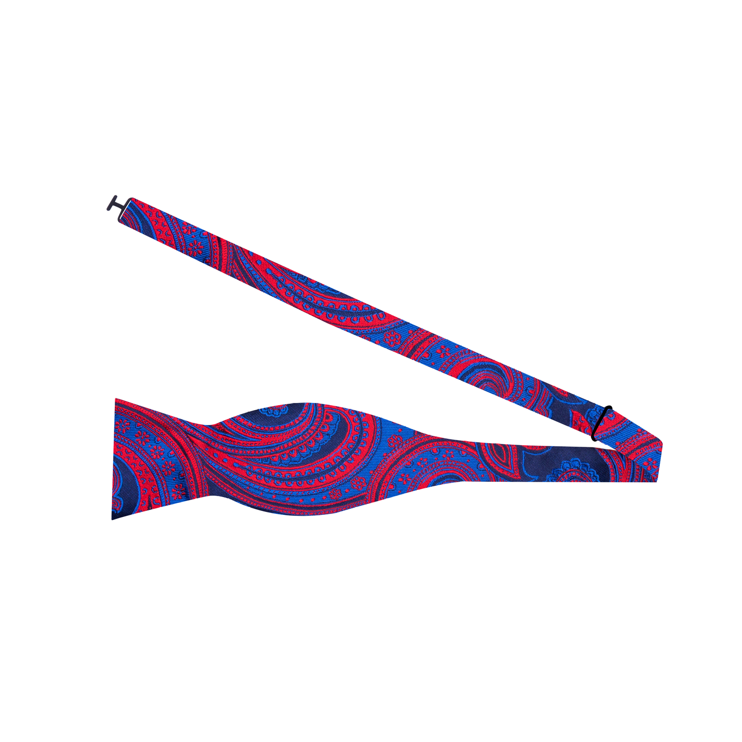 Blue, Red Paisley Bow Tie Self Tie