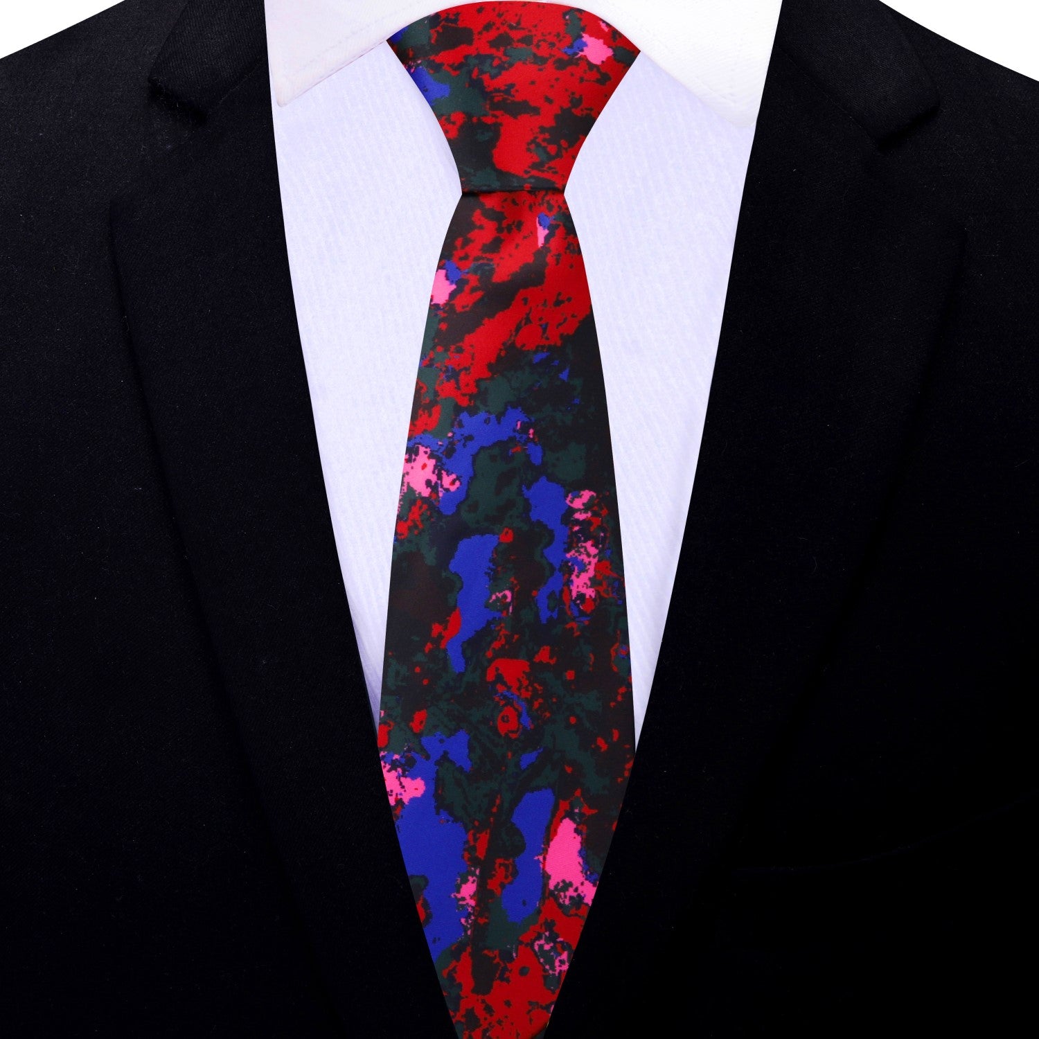 6: Red, Blue, Pink Abstract necktie
