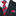 Red and blue striped tie with matching pocket square on a suit jacket