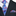 Blue and red paisley tie and pocket square on a black suit jacket.