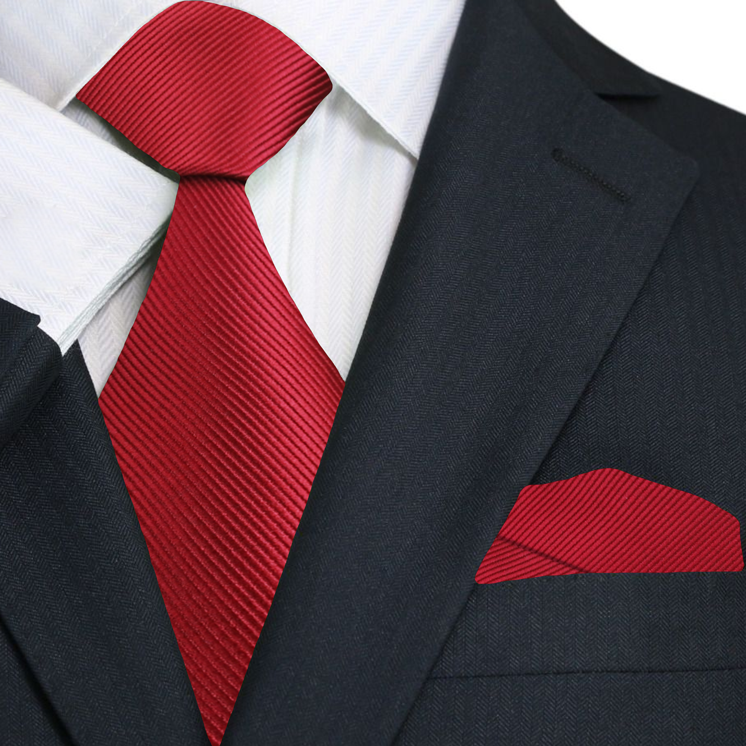Chili Red Tie and Pocket Square