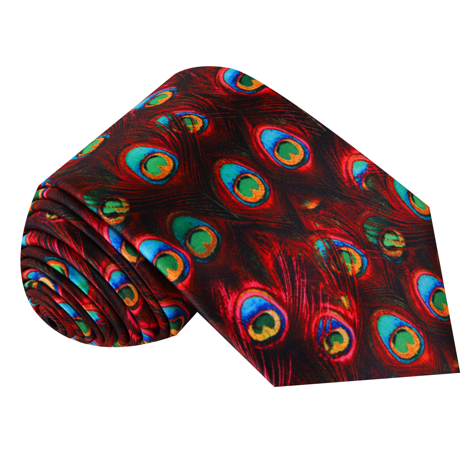 Red Peacock Abstract Necktie 
