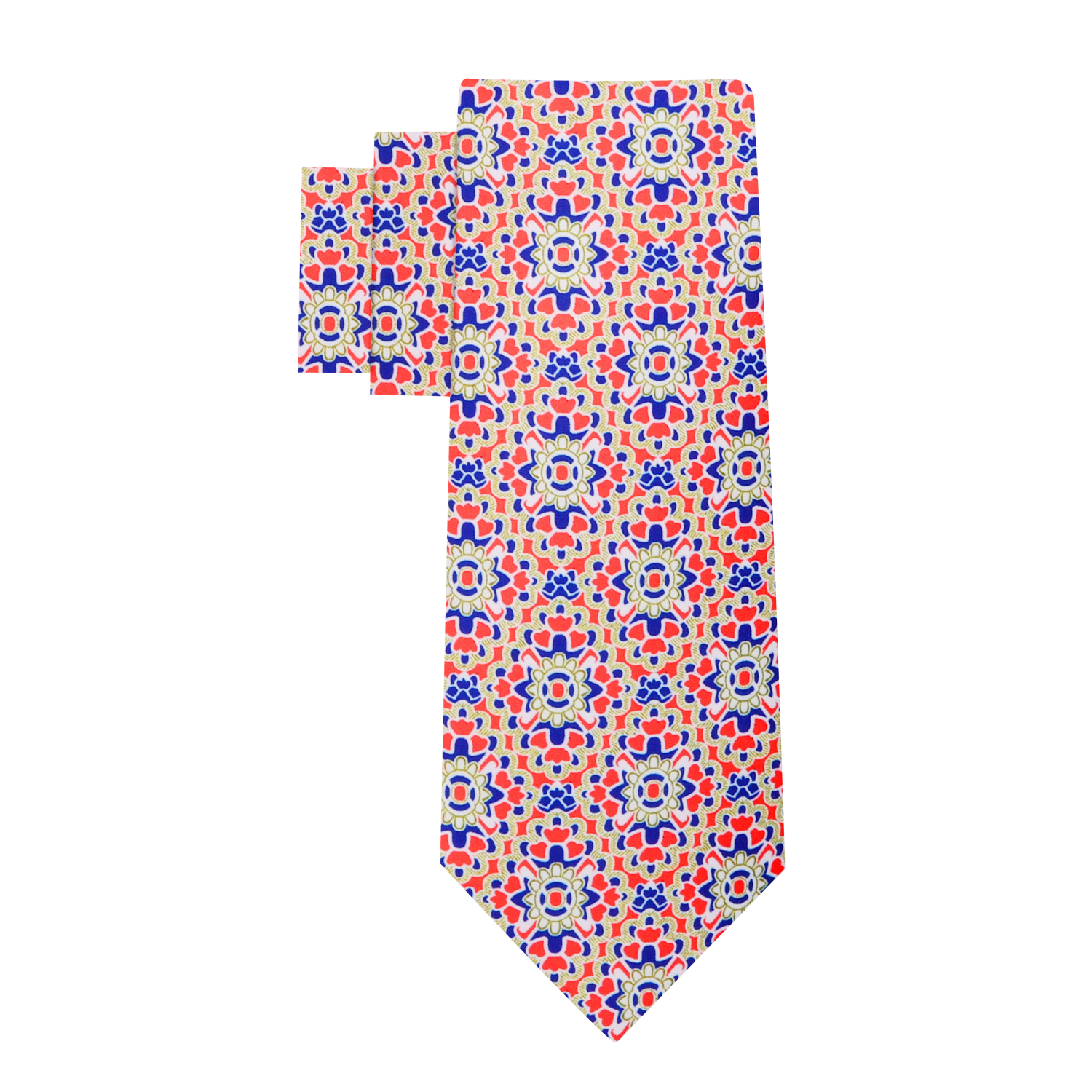 alt: Red, Blue, White Mosaic Necktie  